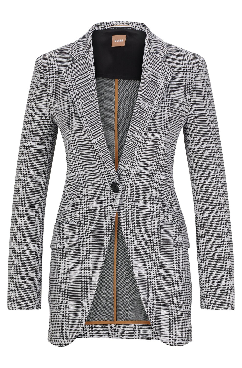 

Жакет Hugo Boss Slim-fit Checked In Stretch Fabric, серый