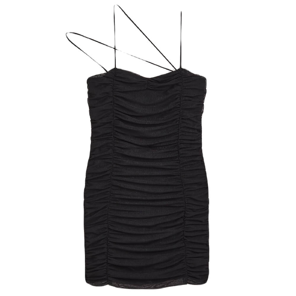 Платье H&M Pleated Short, черный