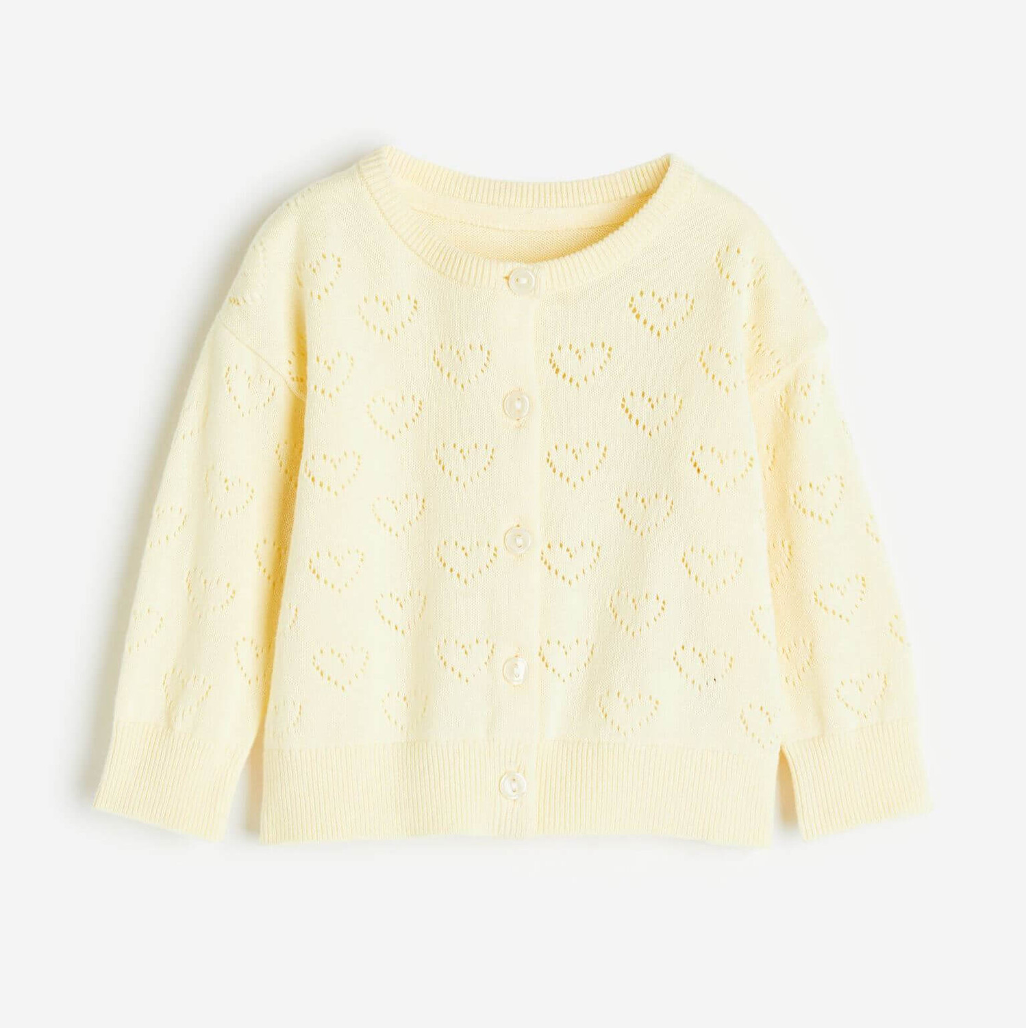

Кардиган H&M Pointelle-knit, светло желтый