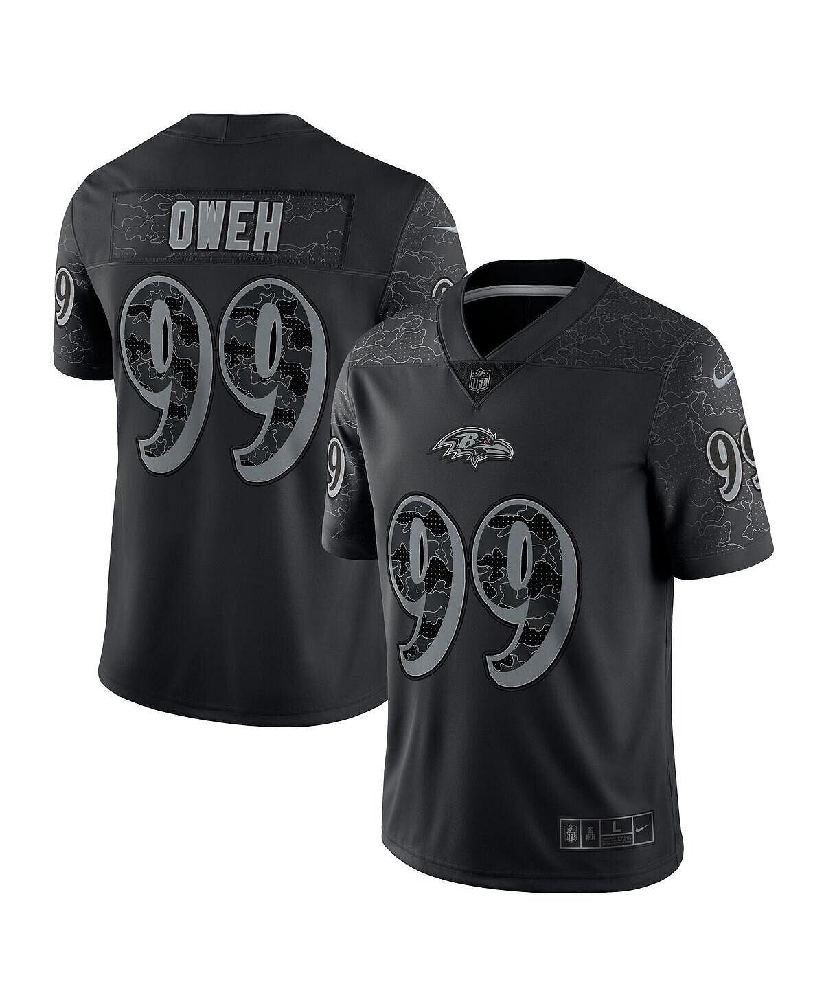 

Мужская футболка odafe oweh black baltimore ravens rflctv limited jersey Nike, черный