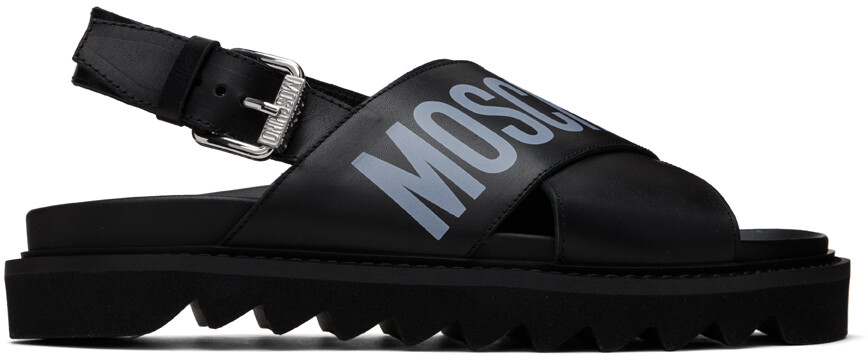 

Черные сандалии с крест-накрест Moschino