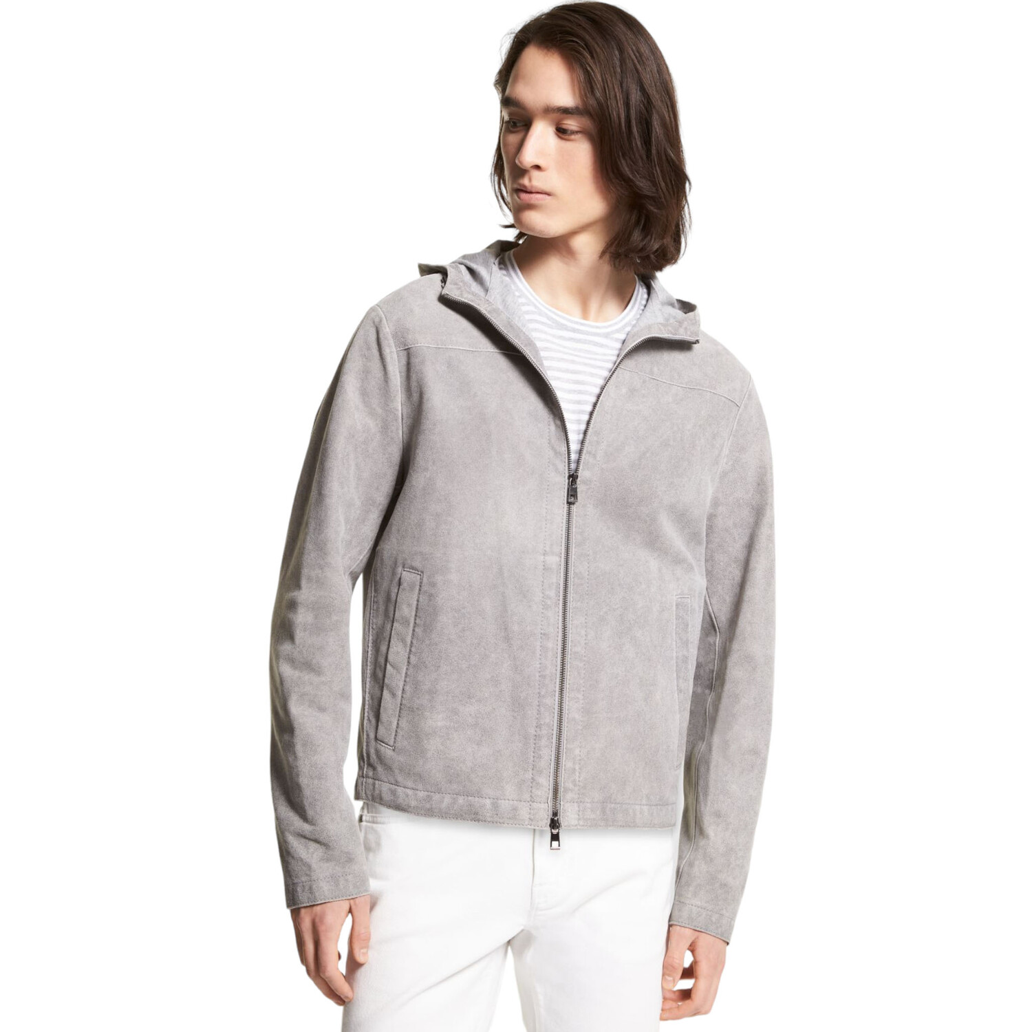 

Куртка Michael Kors Acid Wash Bonded Suede, серый