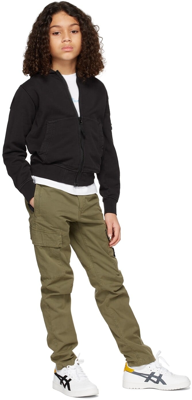 

Детские зеленые хлопковые брюки-карго Stone Island Junior, Зеленый, Детские зеленые хлопковые брюки-карго Stone Island Junior