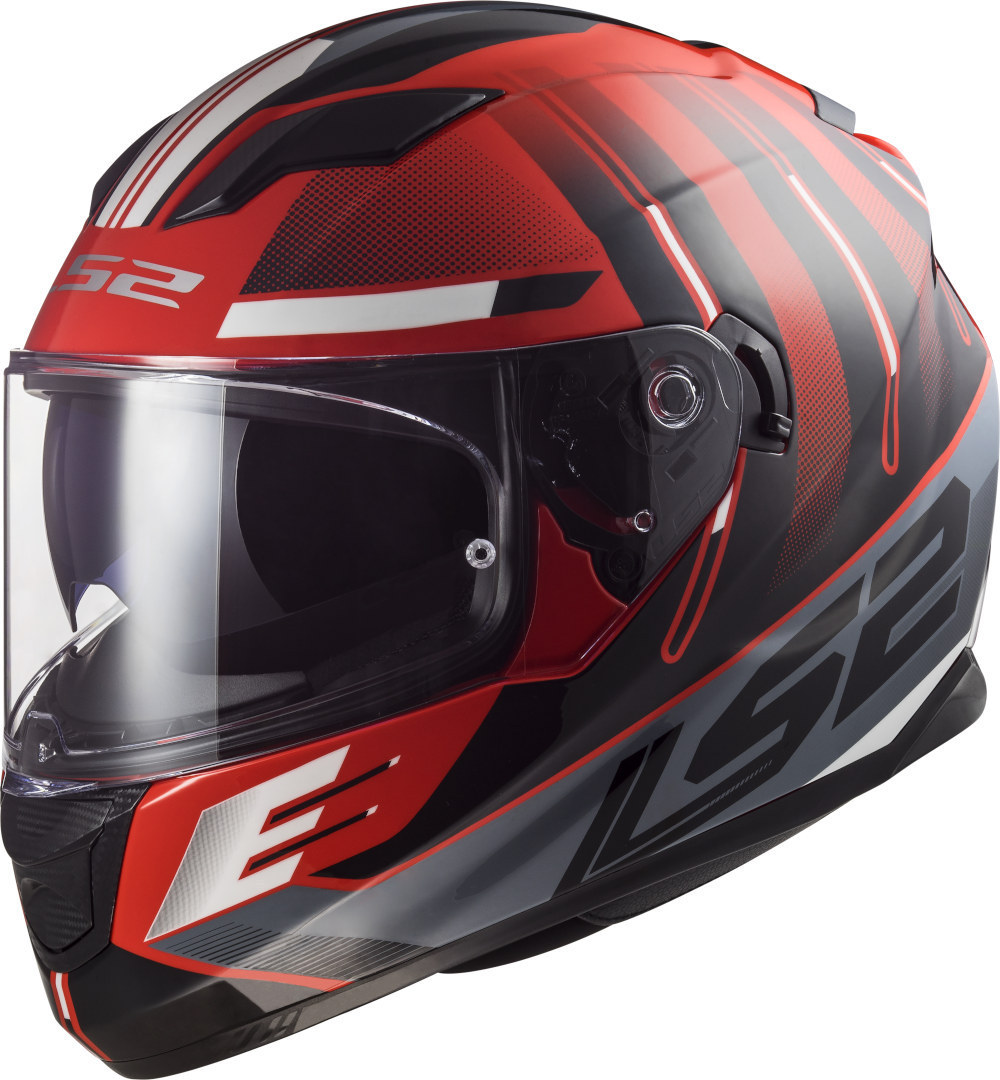 Шлем LS2 FF320 Stream Evo Shadow, черно-бело-красный
