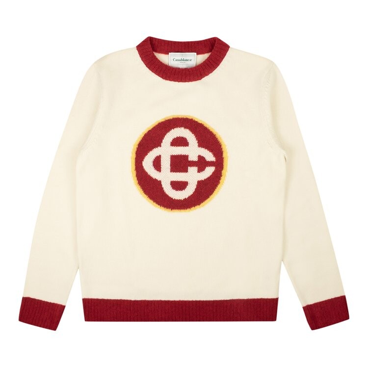 

Свитер Casablanca Monogram Crew Knit Sweater 'White', белый