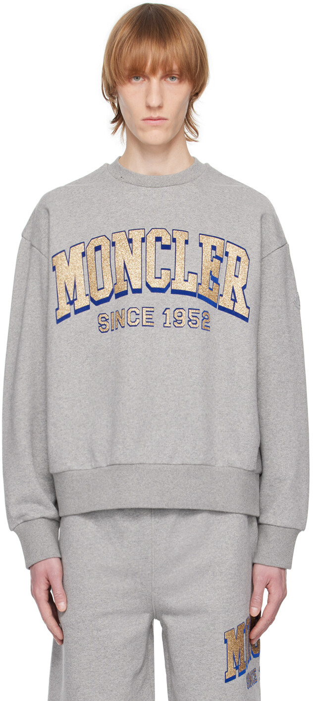 

Серый свитшот с круглым вырезом Moncler