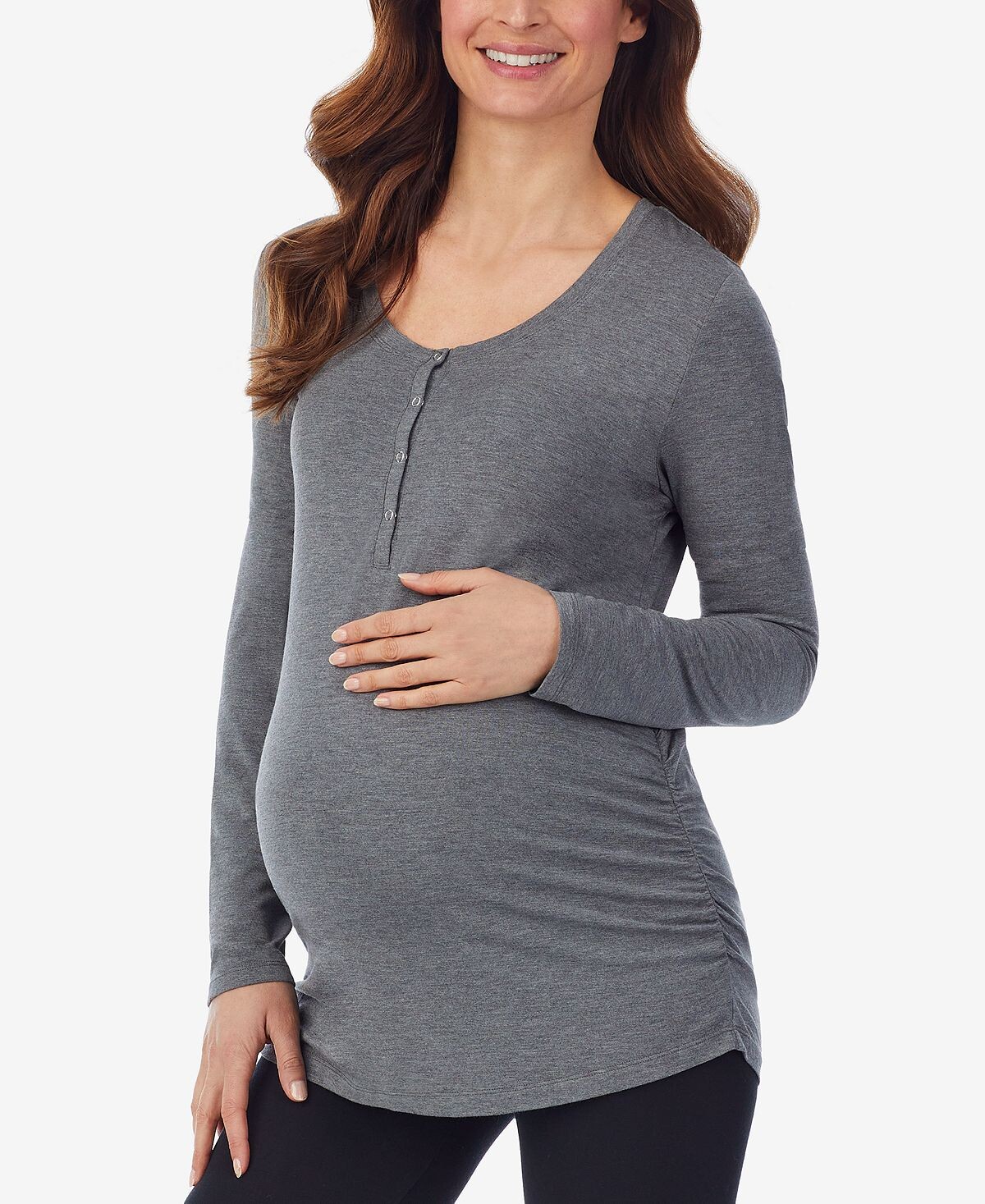 

Женская мягкая одежда с длинным рукавом для беременных стрейч henley Cuddl Duds, мульти, Серый