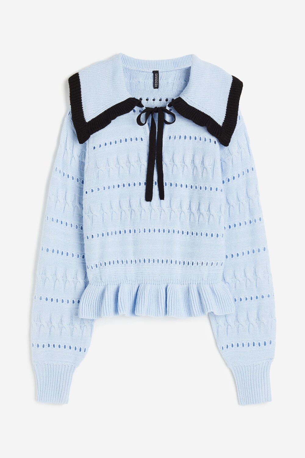 

Свитер H&M Textured Knit With Peter Pan, голубой