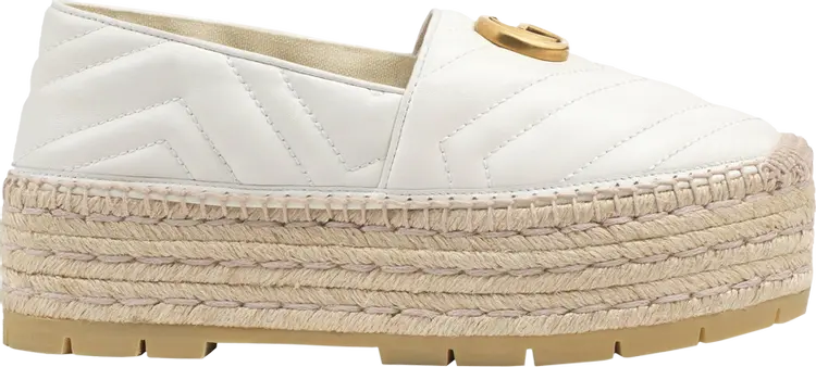 

Кроссовки Gucci Wmns GG Espadrilles Double Platform White, белый