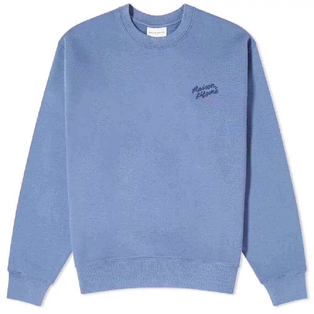

Толстовка Maison Kitsune Handwriting Comfort Crew, синий