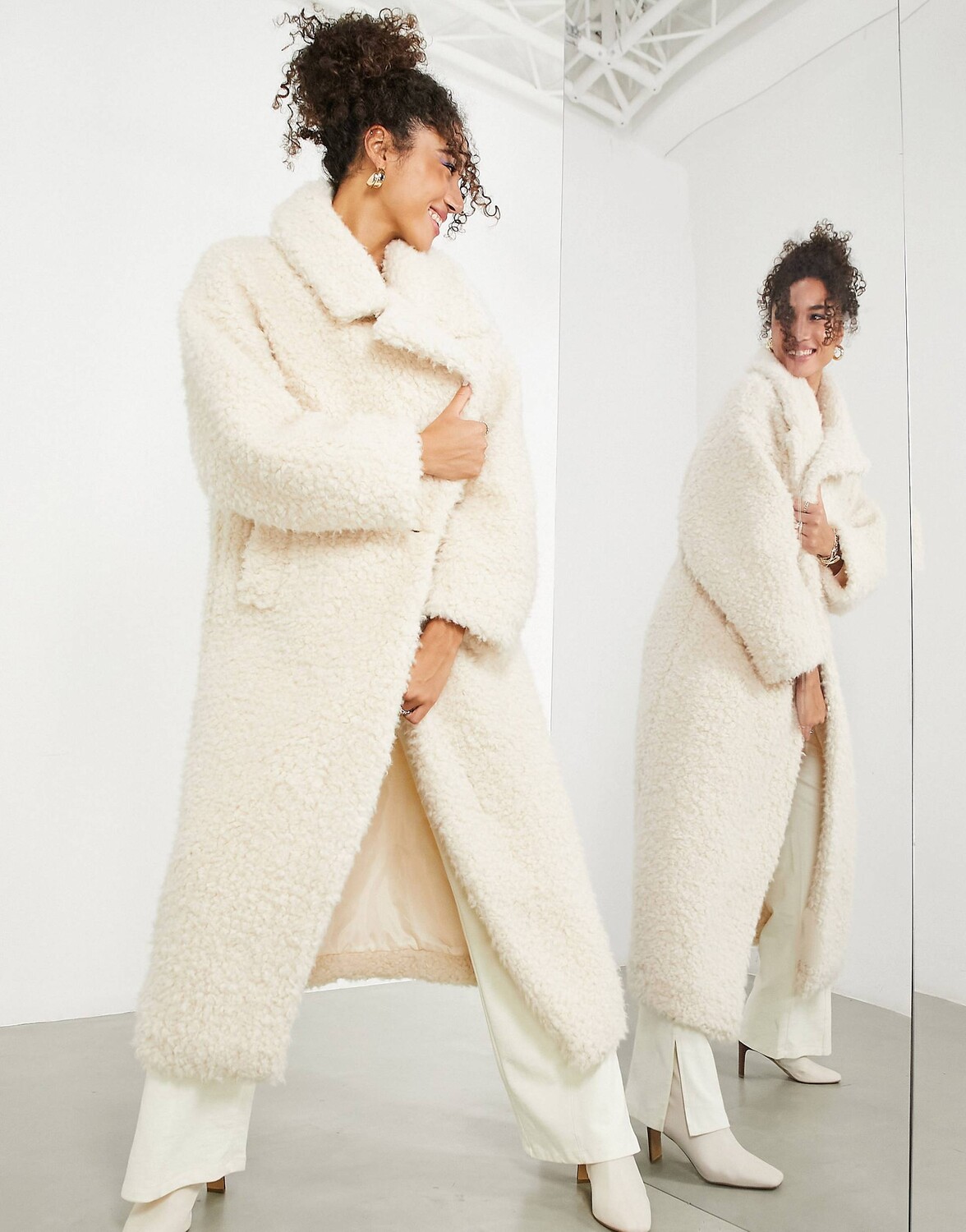 

Бежевое пальто свободного кроя ASOS EDITION, Бежевый