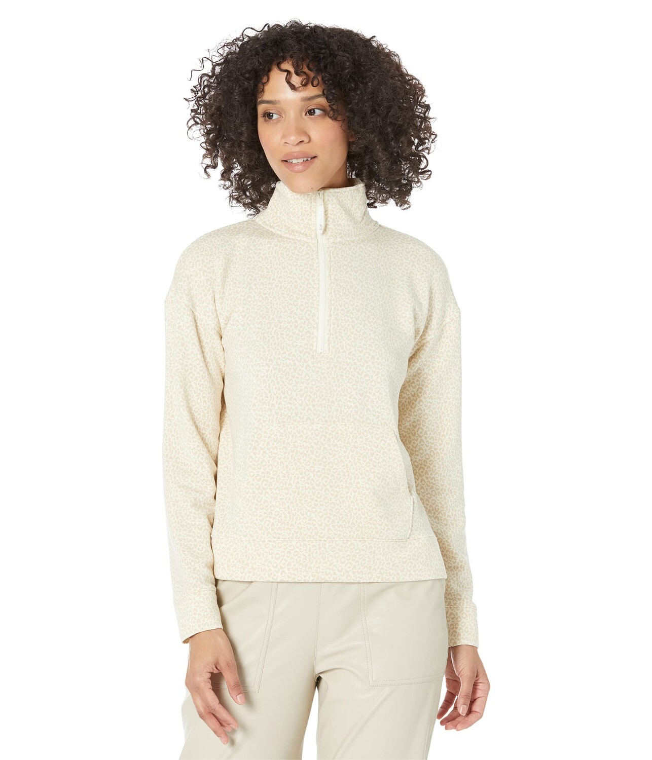 

Пуловер Vineyard Vines, Leopard Funnel Neck 1/2 Zip, Белый