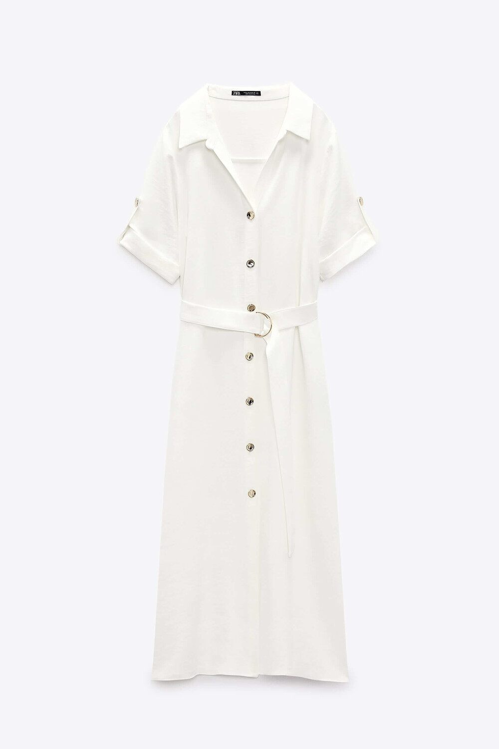 

Платье-рубашка Zara With Belt, белый