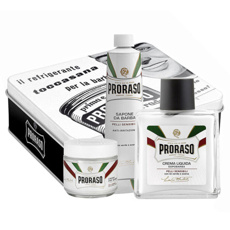 Proraso Vintage Selection Toccasana набор: крем до бритья, 100 мл + крем для бритья, 100 мл + бальзам после бритья, 100 мл proraso toccasana vintage selection tin white range