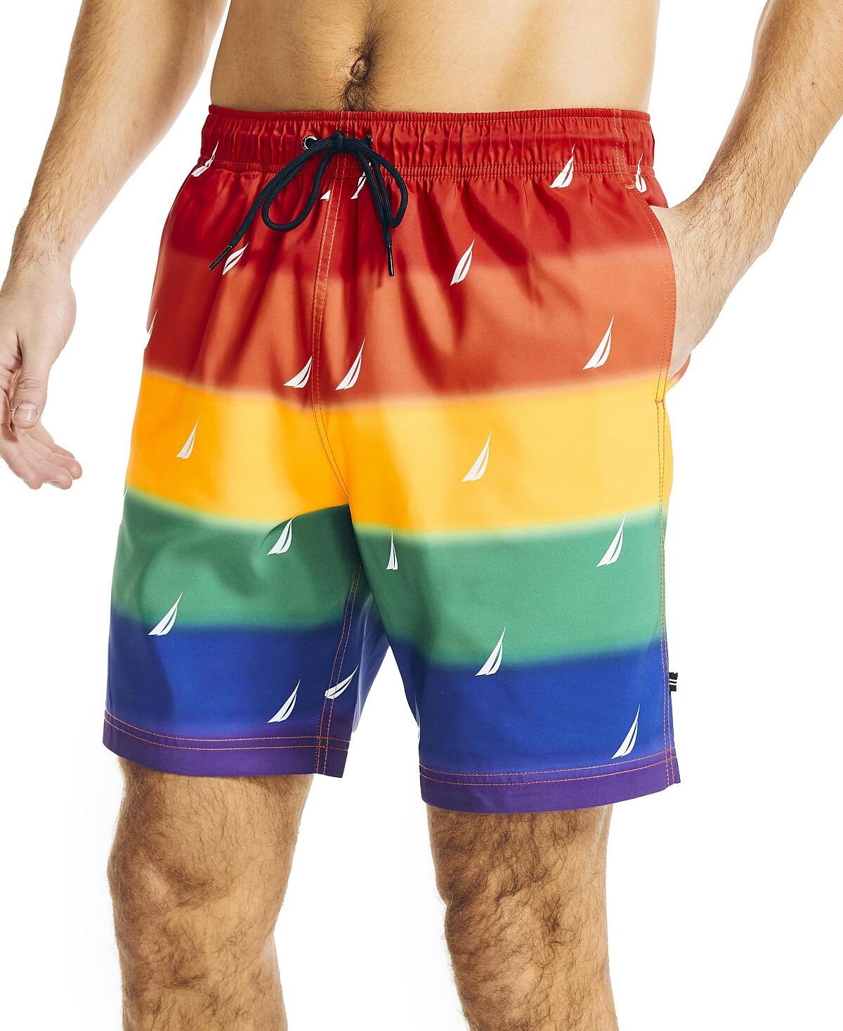 

Мужские шорты pride quick-dry в радужную полоску с принтом логотипа 18 дюймов Nautica, мульти