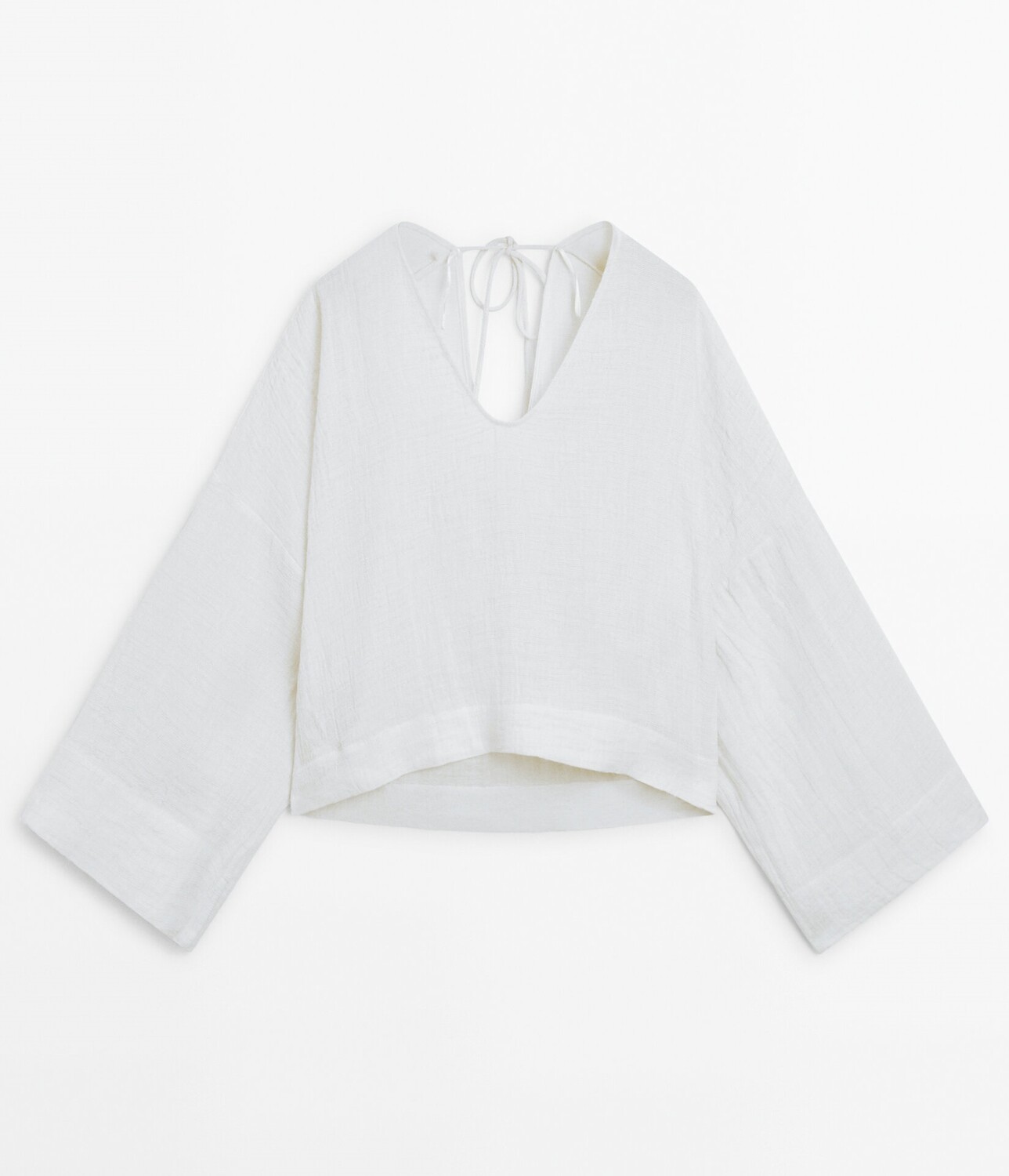 

Блуза Massimo Dutti With Back Drawstring Detail, светло-бежевый