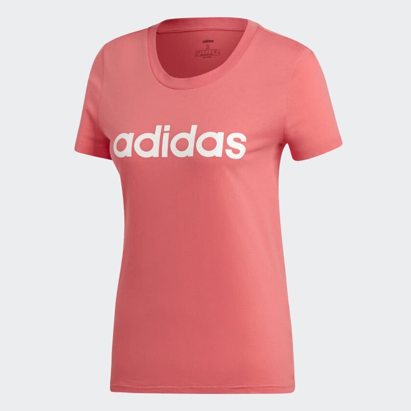 

Футболка adidas Women Sportswear Essentials Linear Tee, розовый/белый