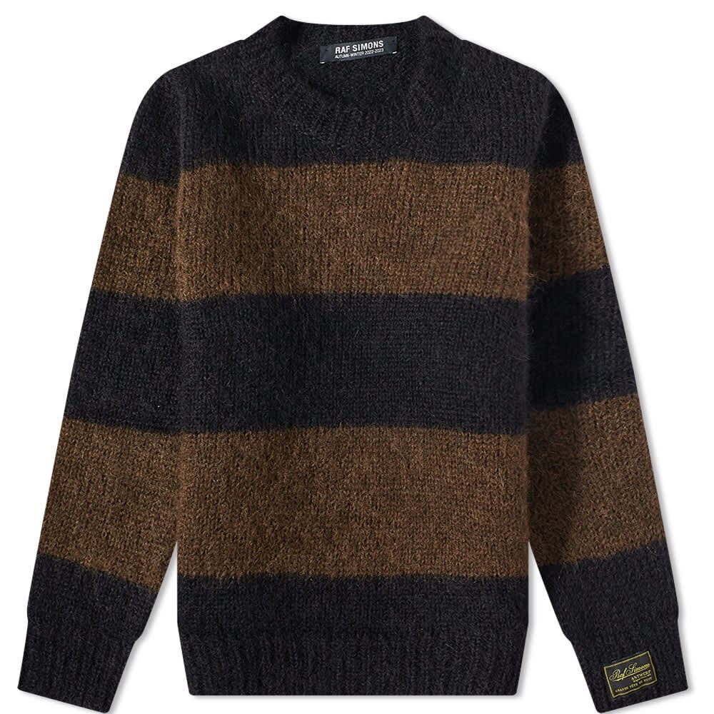 

Джемпер Raf Simons Striped Mohair Crew Knit, Коричневый