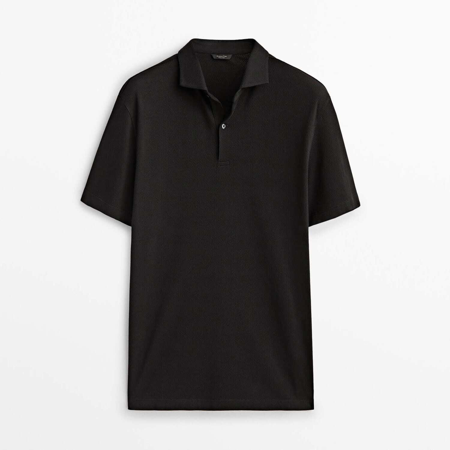 

Свитер-поло Massimo Dutti Herringbone Short Sleeve, черный