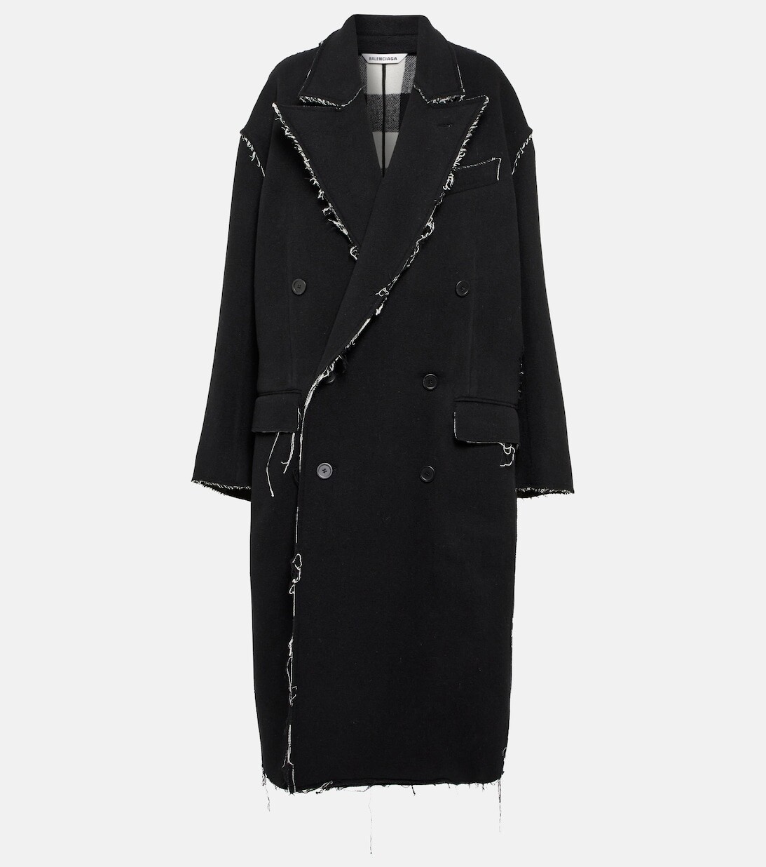 

Пальто из смесовой шерсти с эффектом потертости BALENCIAGA, черный