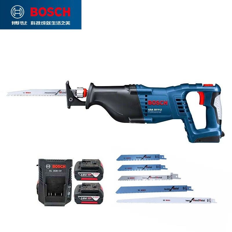 Сабельная пила Bosch GSA18V-Li + насадки, два аккумулятора