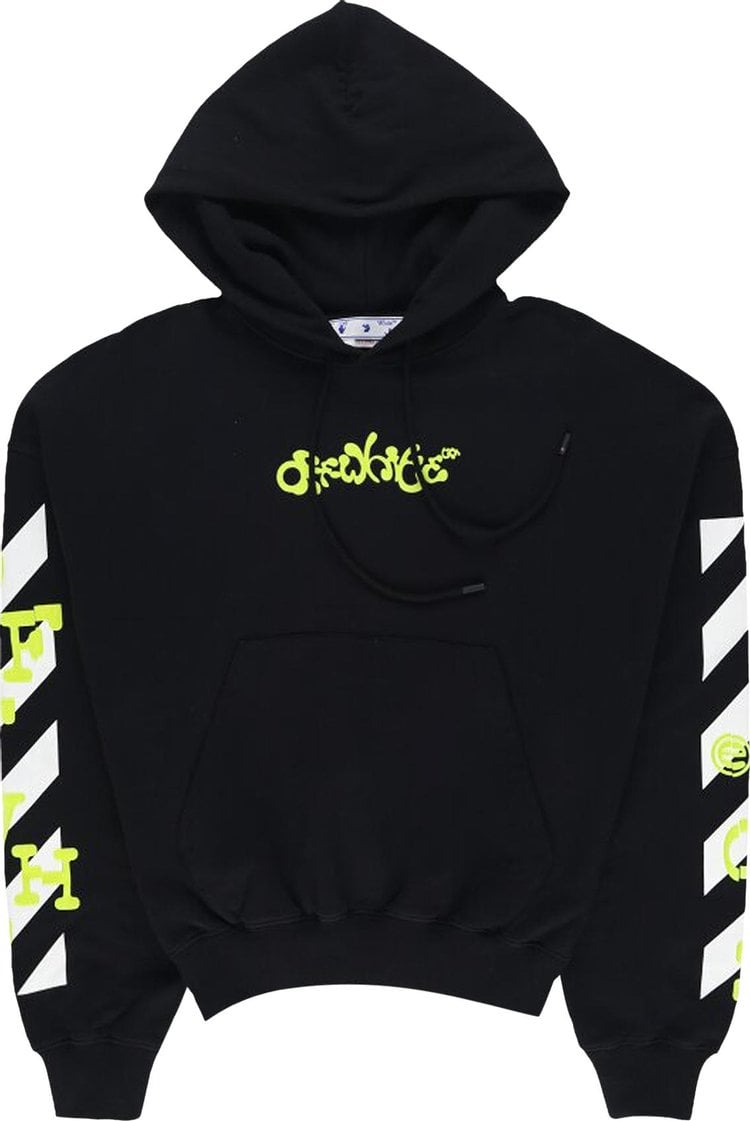 

Худи Off-White Opposite Arrow Boxy Hoodie Black/Lime, черный