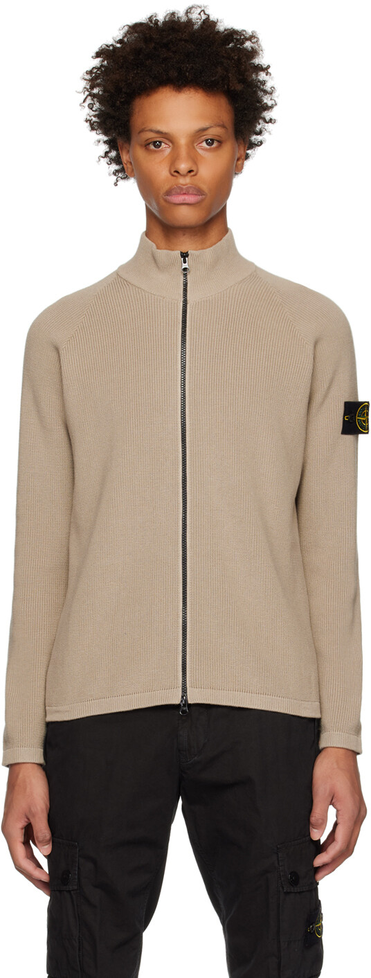 

Серо-коричневый свитер на молнии Stone Island