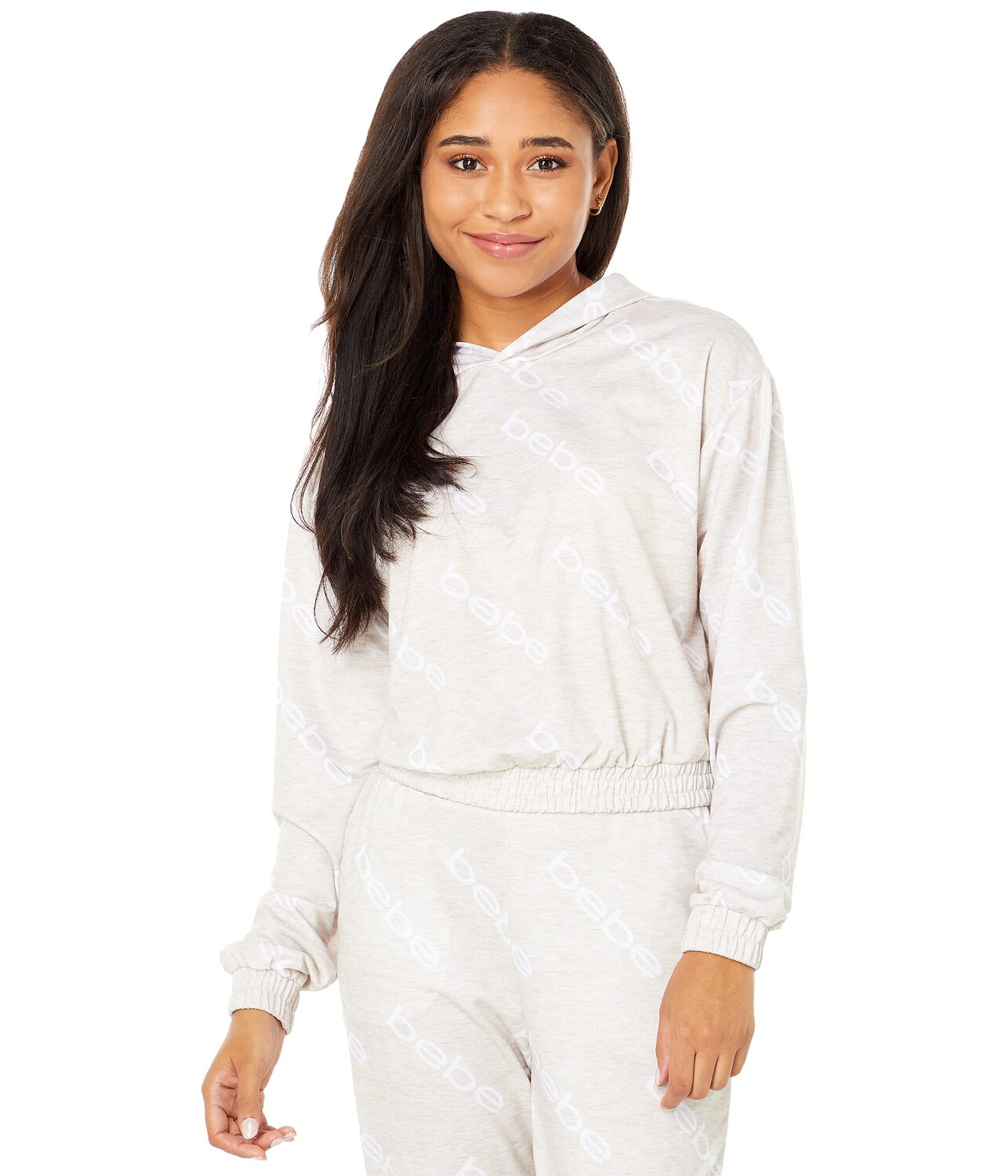

Худи Bebe, Bebe All Over Logo Hoodie, Белый, Худи Bebe, Bebe All Over Logo Hoodie