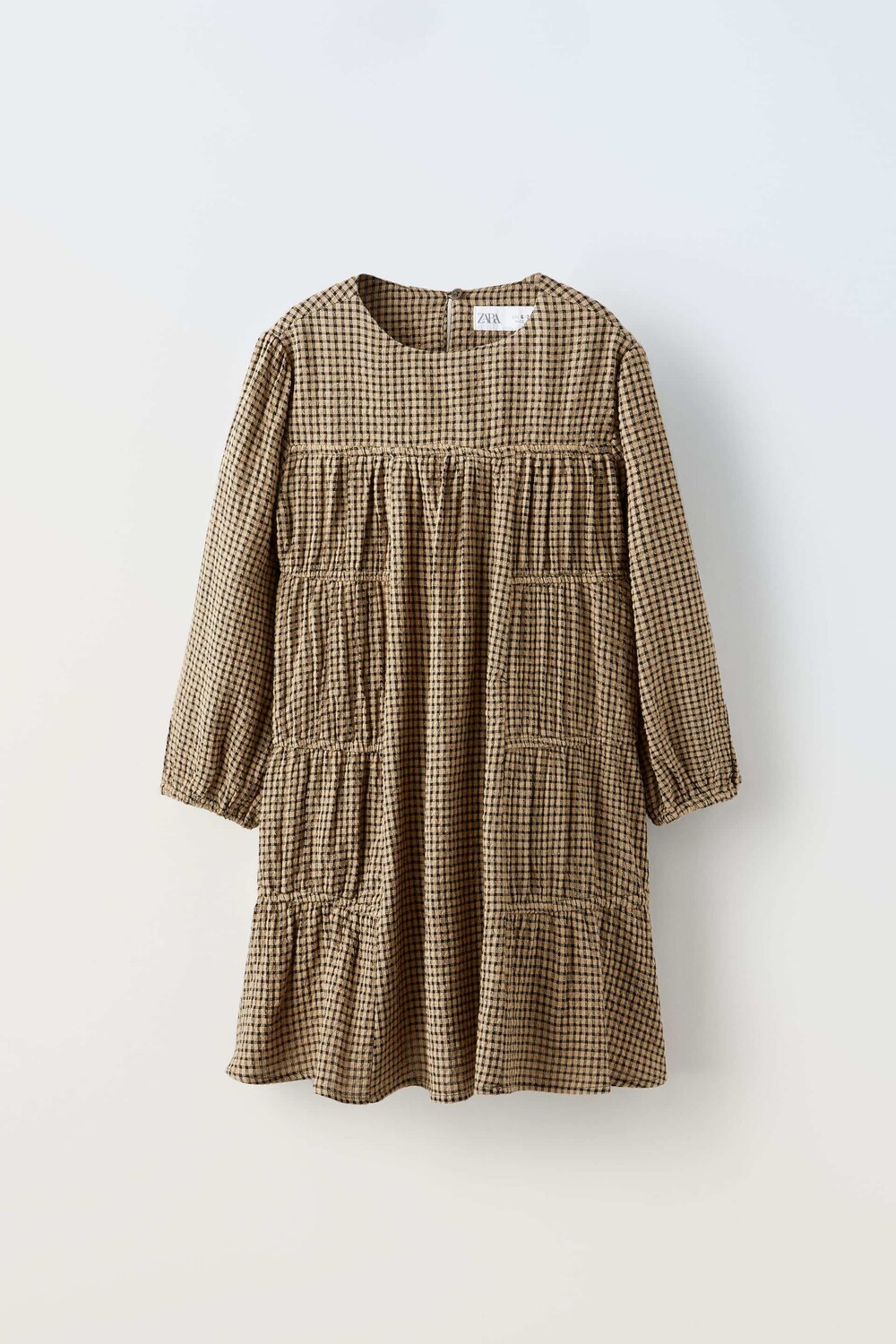 

Платье Zara Gingham, черный/экрю