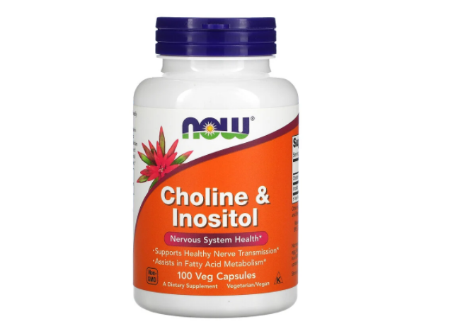 Холин и инозитол NOW Foods, 100 растительных капсул ip 6 и инозитол nature s way 120 растительных капсул