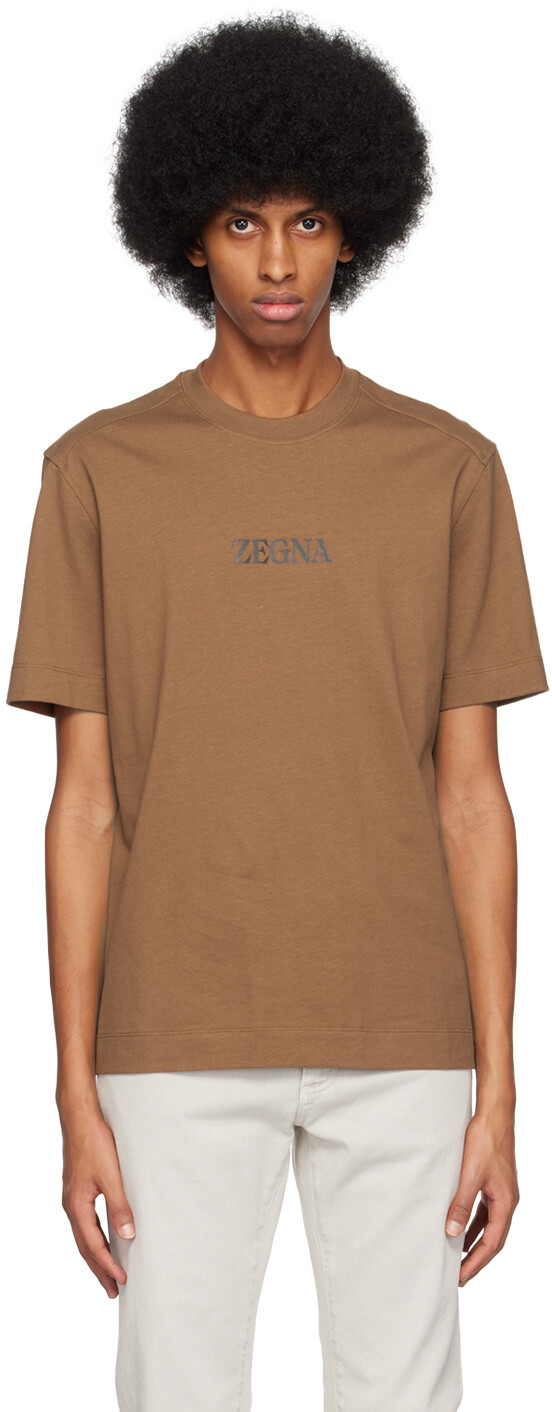 

Коричневая футболка #UseTheExisting ZEGNA, Коричневый