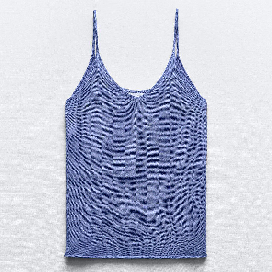 

Топ Zara Plain Strappy Knit, голубой