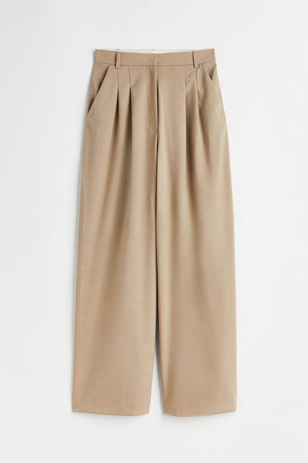 

Брюки H&M Wide-leg, бежевый