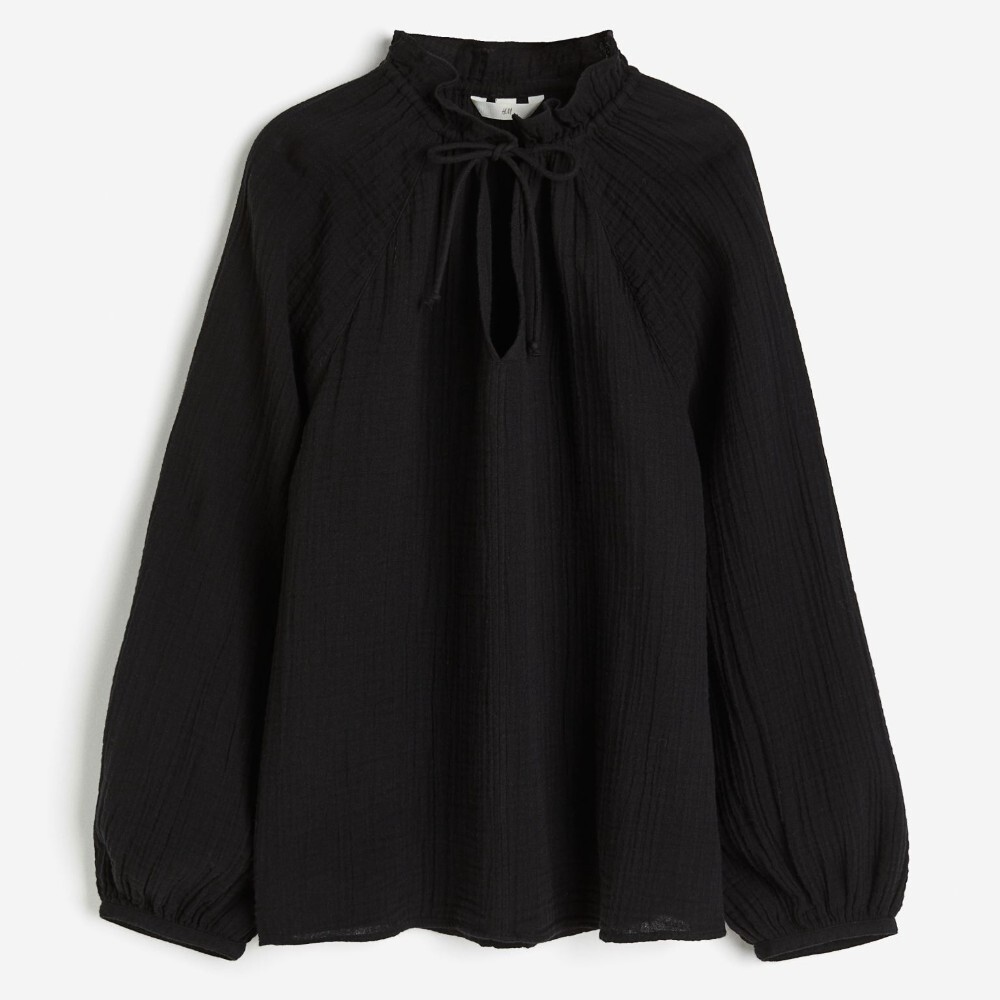 

Блузка H&M Muslin Pullover, черный