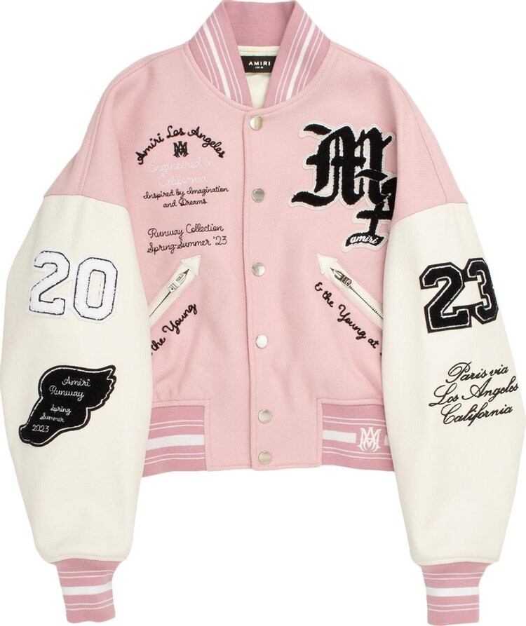 

Куртка Amiri Oversized Varsity Jacket Pink, розовый