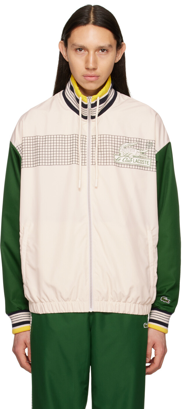 

Куртка-бомбер со вставками Off-White и Green Lacoste, Белый