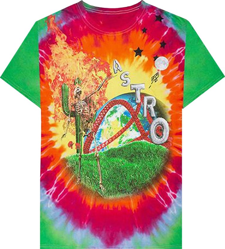 Футболка Cactus Jack by Travis Scott Astroworld Smiley T-Shirt 'Tie-Dye', разноцветный