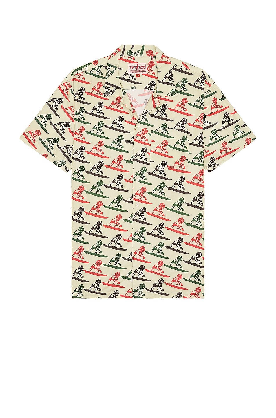 

Рубашка Mami Wata Surfing Diceman, цвет Ecru/Red/Green