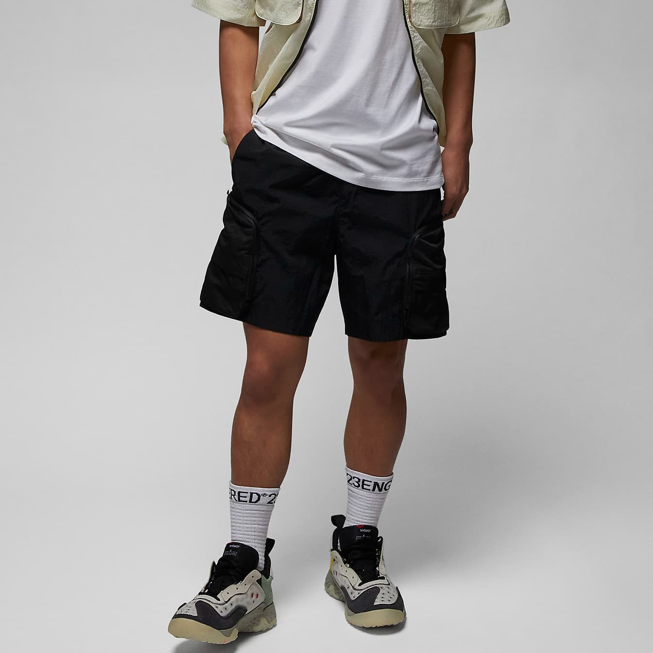 куртка рубашка jordan 23 engineered размер xl черный бежевый Шорты Nike Jordan 23 Engineered Men's Woven, черный