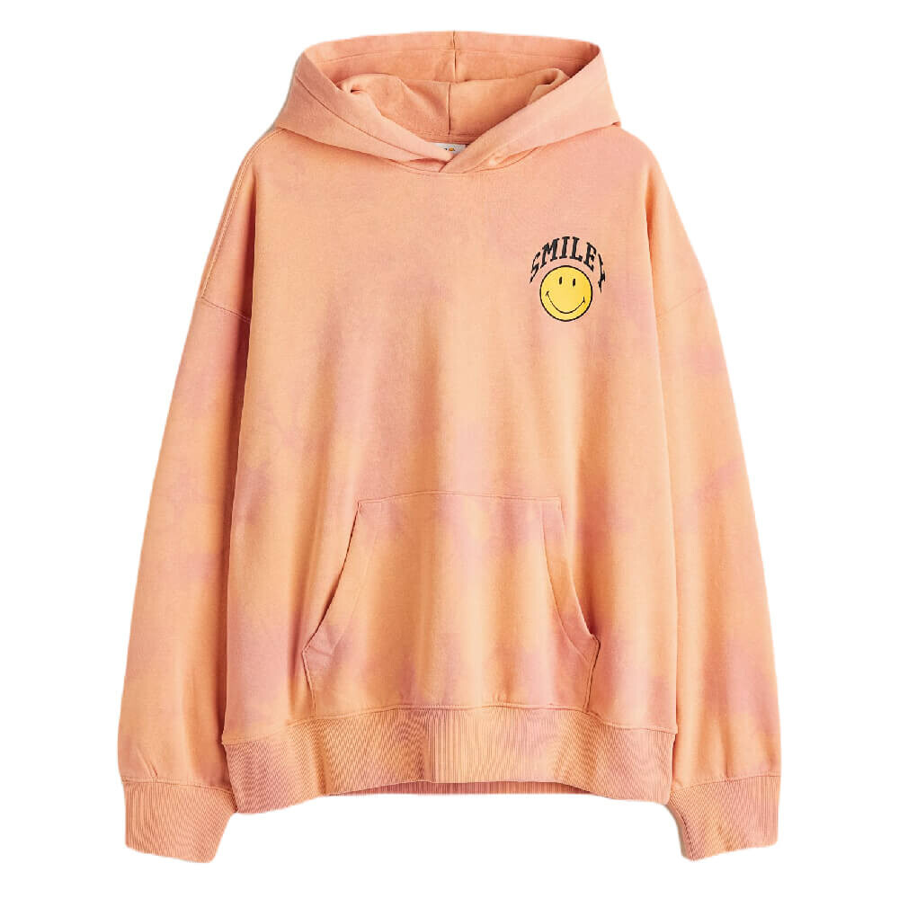 Худи H&amp;M Smiley Oversized Fit Printed, желтый/оранжевый