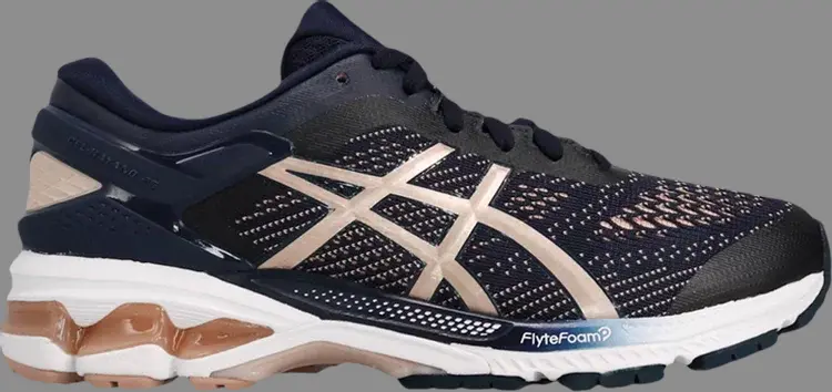 

Лимитированные кроссовки wmns gel kayano 26 wide 'midnight frosted almond' Asics, синий