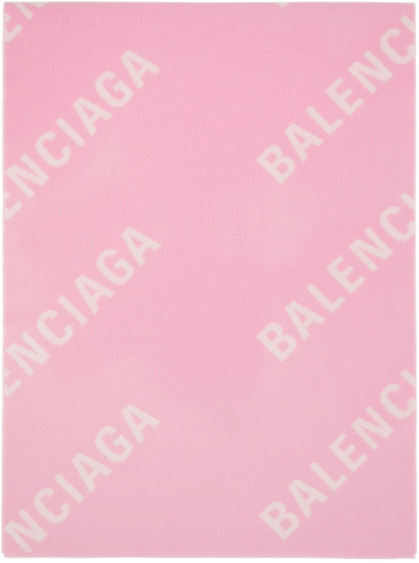 

Розово-белый шарф All Over Macro Balenciaga