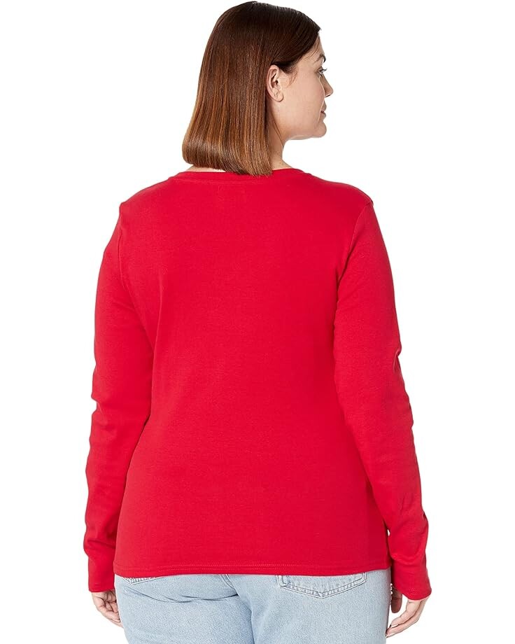 

Футболка U.S. POLO ASSN. L/S V-Neck Rib Knit Tee, цвет Engine Red