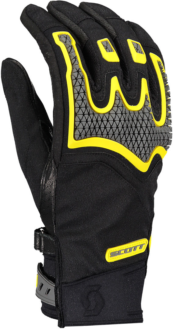 перчатки scott sport adv с регулируемым запястьем черный Перчатки Scott Dualraid с регулируемым запястьем, черный/желтый