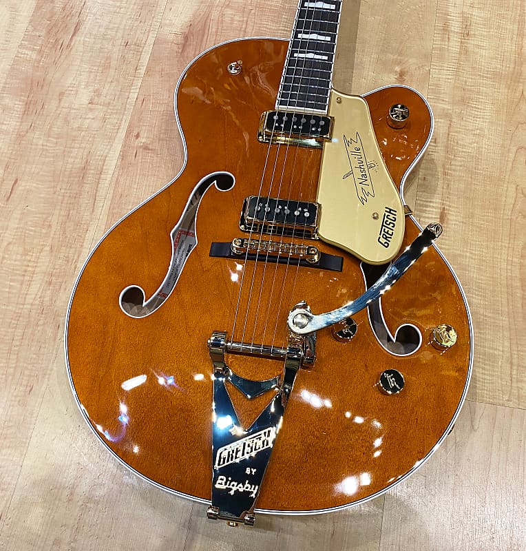 Gretsch G6120TG-DS Players Edition Nashville Hollow Body Guitar DS с Bigsby и золотой фурнитурой - Roundup Orange mc jqh11 001 replacement projector lamp for acer s1386wh s1386whn dnx1712 dnx1713 ds 110 ds 110t ds110 ds110t ds 310 ds 310t