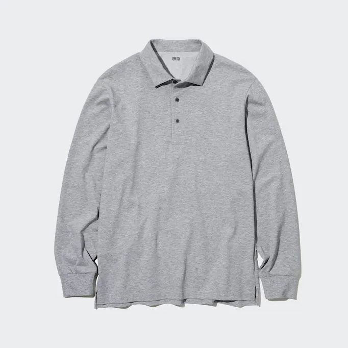 

Джемпер поло с длинным рукавом Uniqlo Airism Long Sleeve Polo, серый