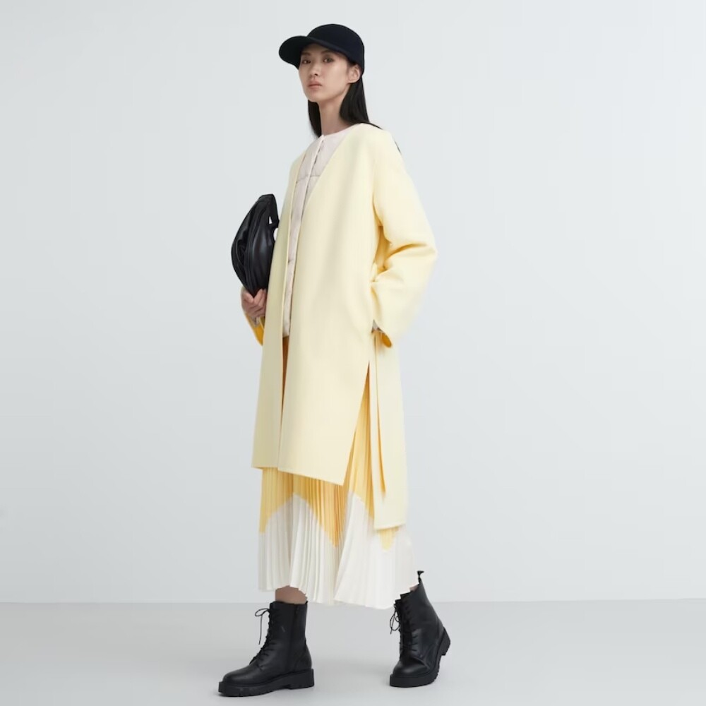 

Пальто Uniqlo Double Face, желтый