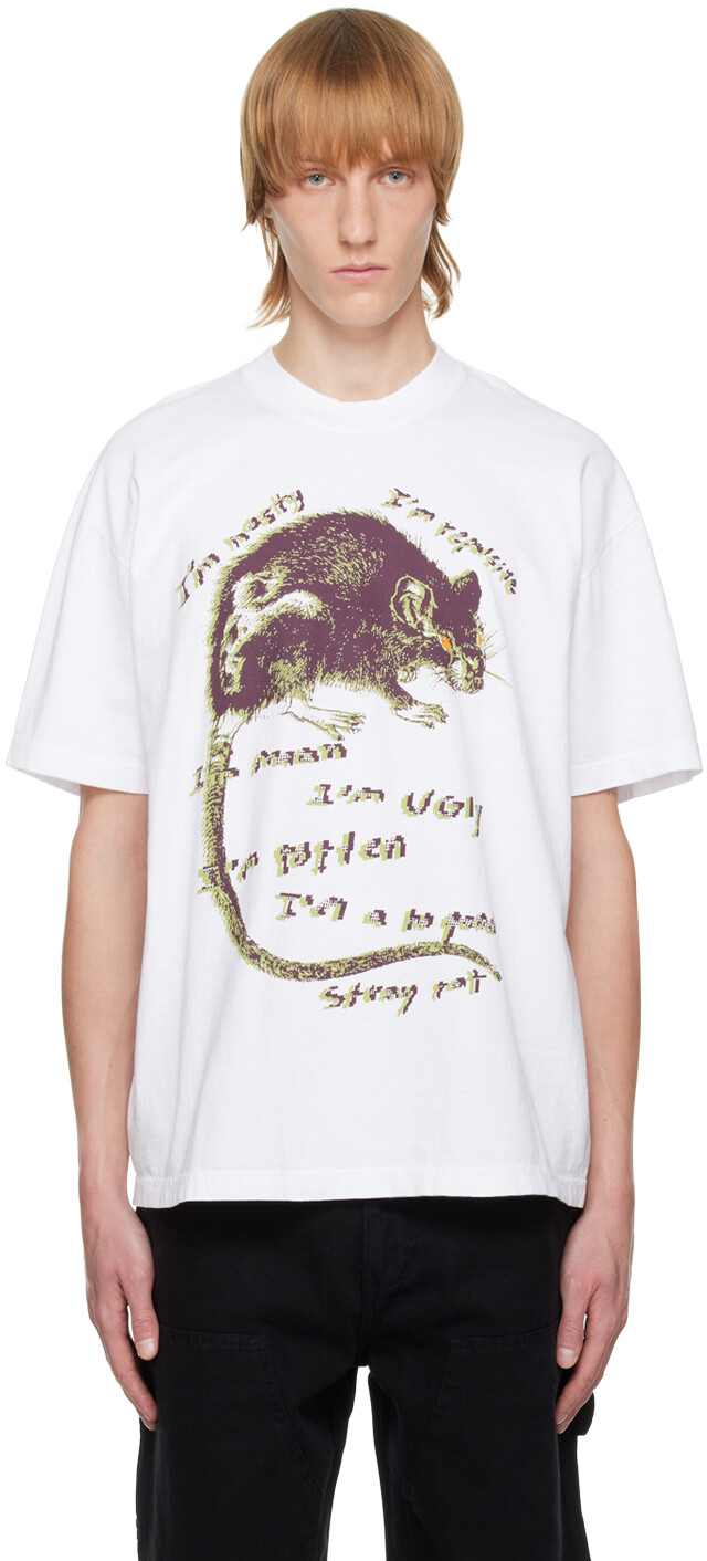 

Белая футболка с крысиными глазами Stray Rats