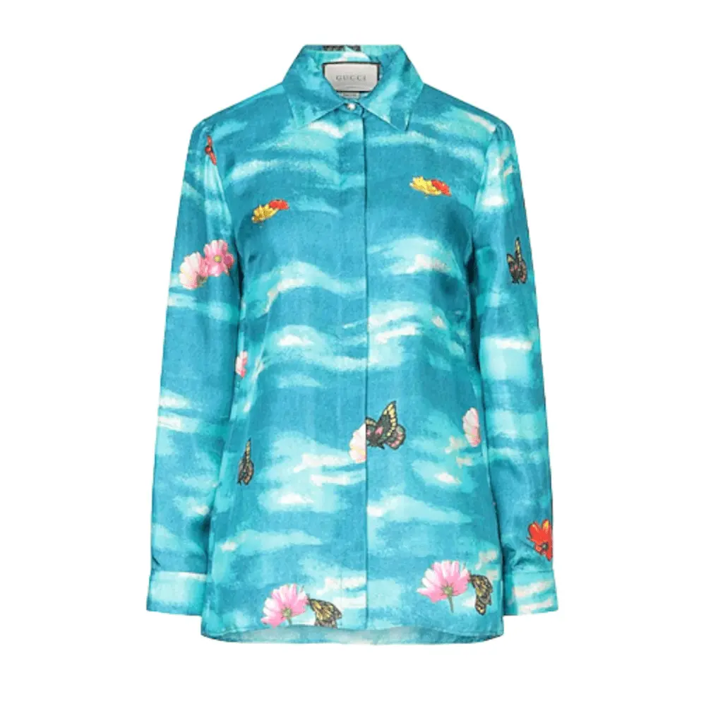 

Рубашка Gucci Patterned, голубой