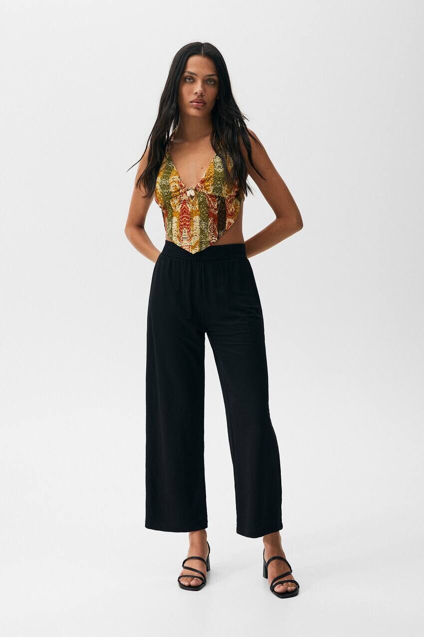 

Базовые брюки-кюлоты Pull&Bear, черный